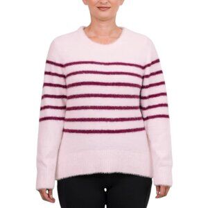 NEW Bleu Gray Long Sleeve Eyelash Crewneck Sweater | Red
